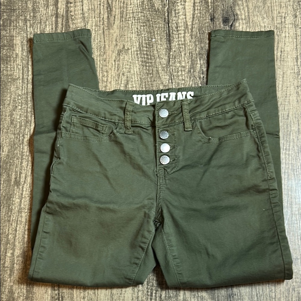 VIP Olive Green Button-Fly Jeans - Picture 4 of 4
